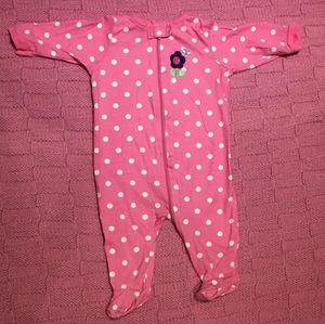 Polka Dot Flower Footsie Size 0-3 Months